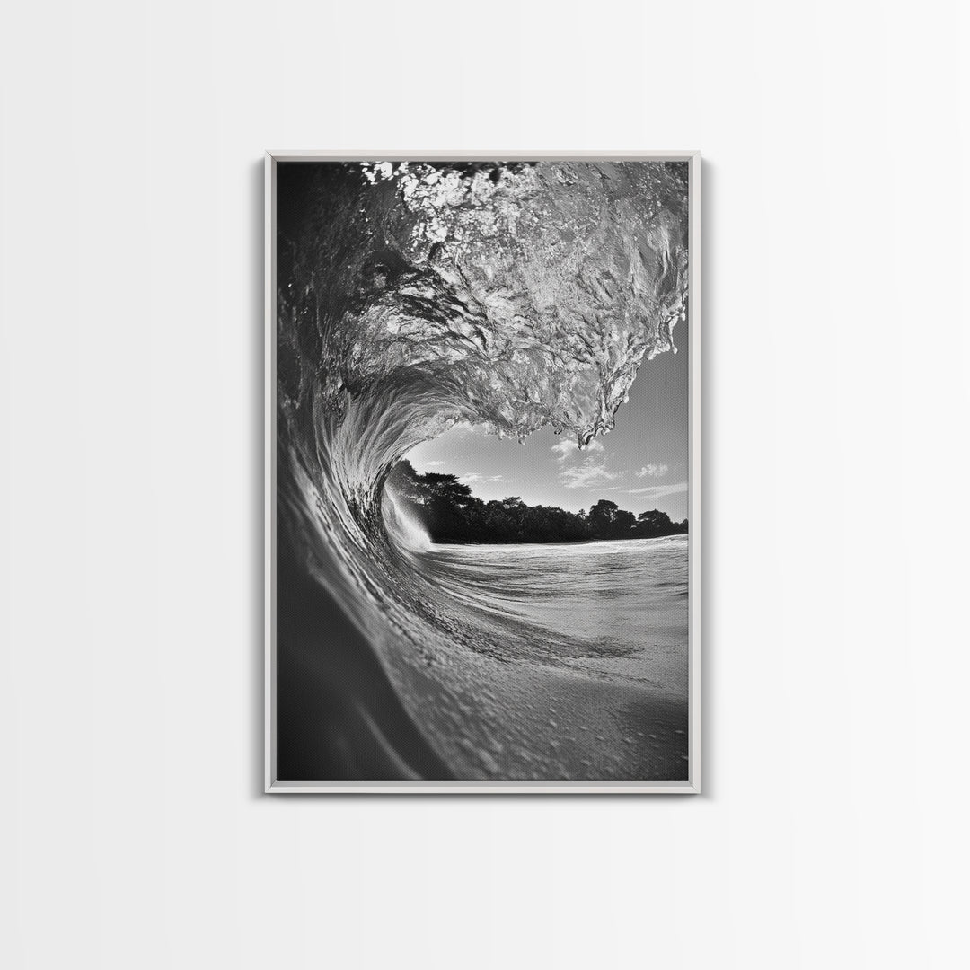 Ocean Wave, Surf Wall Art, Seascape Photography, Framed Canvas Print, Coastal Decor, Beach House Art, Bathroom Wall Art, Minimalist Art