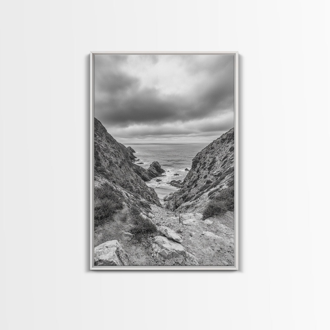Ocean Cliffs, Rugged Coast, Seascape Photography, Travel Inspiration, Canvas Print, Hallway Wall Art, Coastal Modern Decor, Ocean View