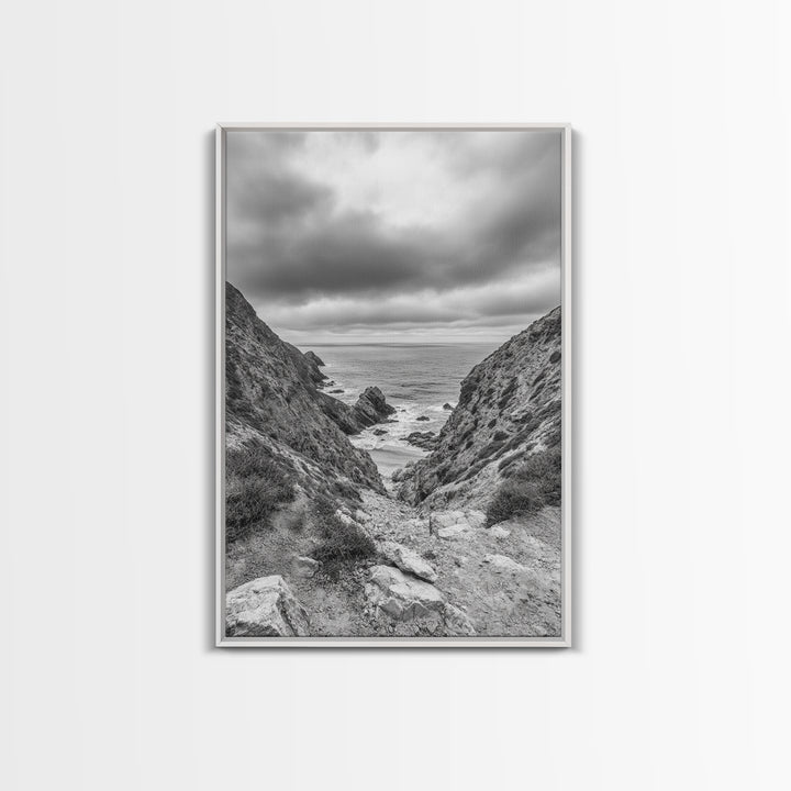 Ocean Cliffs, Rugged Coast, Seascape Photography, Travel Inspiration, Canvas Print, Hallway Wall Art, Coastal Modern Decor, Ocean View