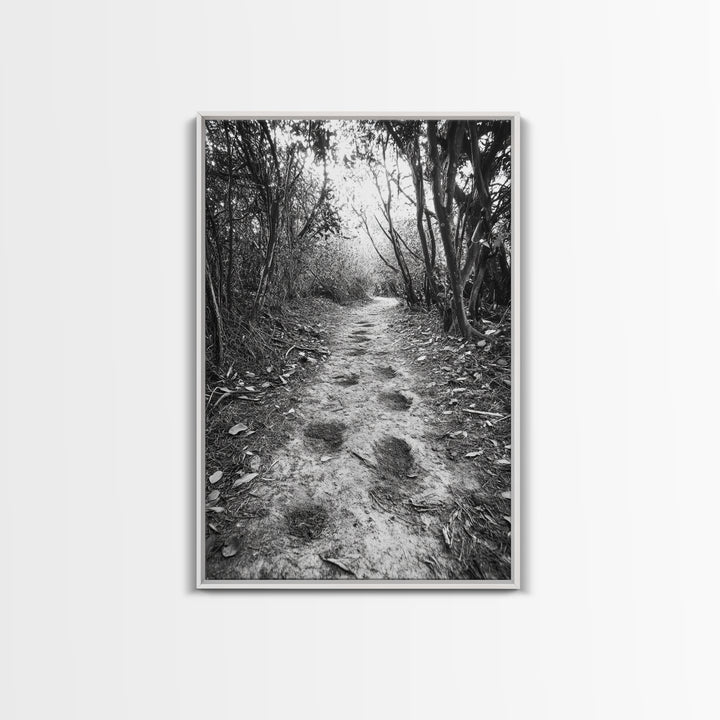 Forest Trail Path, Woodland Escape, Nature Walk, Adventure Art, Framed Canvas Print, Office Wall Decor, Autumn Vibes, Rustic Nature Style