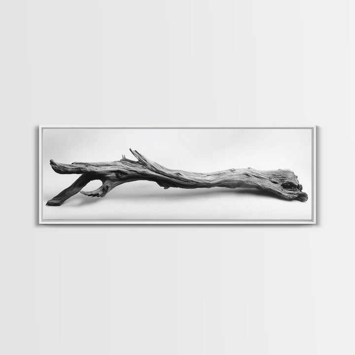 Driftwood Closeup, Minimal Nature Print, Scandinavian Neutral Decor, Framed Canvas Print, Modern Wall Art, Organic Texture Style
