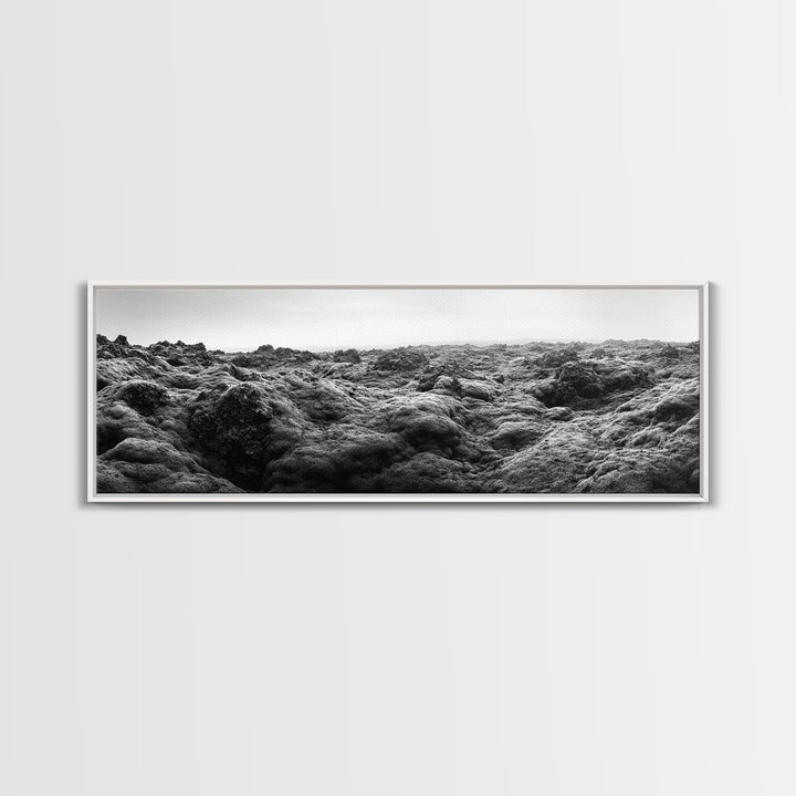 Volcanic Moss, Rugged Terrain, Icelandic Landscape, Wild Nature Scene, Canvas Print, Earthy Tones, Entryway Wall Art, Minimalist Adventure Art