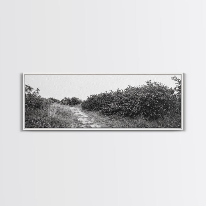 Wild Apple Path, Nature Overgrowth, Autumn Orchard Trail, Canvas Print, Fall Farmhouse Kitchen Art, Rustic Seasonal Wall Decor