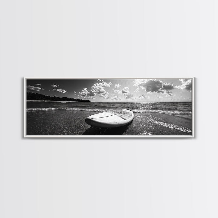 Paddle Board, Ocean Adventure, Summer Surf, Sparkling Sea, Canvas Print, Coastal Living Room Wall Art, Beach House Photography
