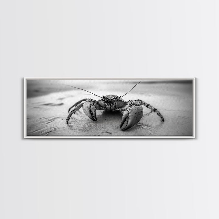 Crab Walk, Seaside Creature, Sandy Shore, Canvas Print, Coastal Nature Photography, Kids Room Ocean Decor, Minimalist Beach Art