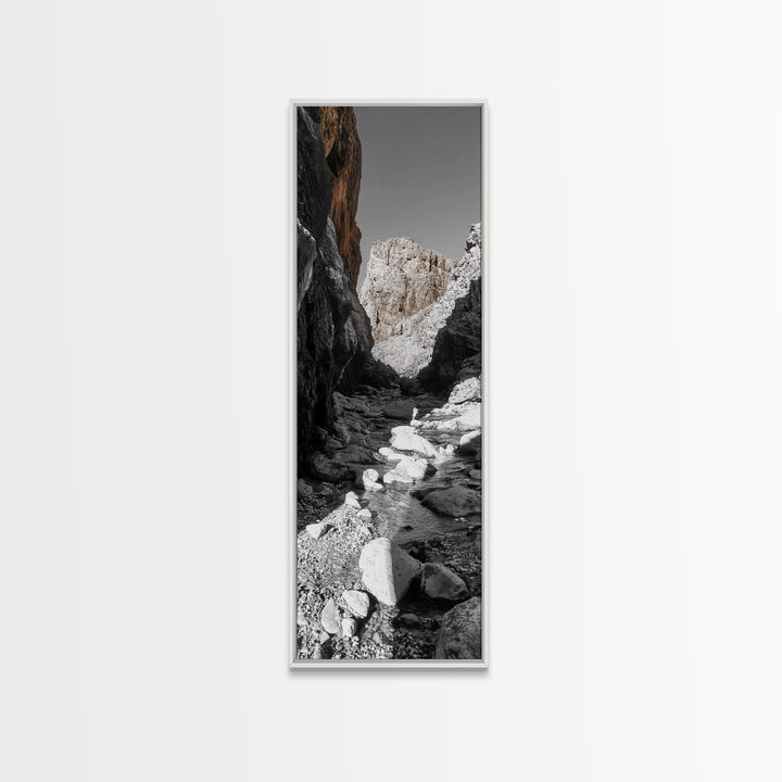 Rocky Canyon View, Earthy Nature Photography, Wilderness Art, Canvas Print, Hiking Trail Decor, Neutral Tones Wall Art, Rustic Living Room Art