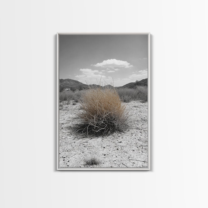 Desert Bush, Tumbleweed Scene, Dry Landscape, Minimalist Canvas Print, Desert Wall Art, Earth Tone Decor, Modern Living Room Art