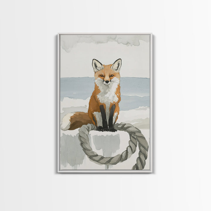 Red Fox By The Sea Wall Art, Coastal Animal Print, Woodland Nursery Decor, Beach House Gift And Nature Wall Decor For Kids