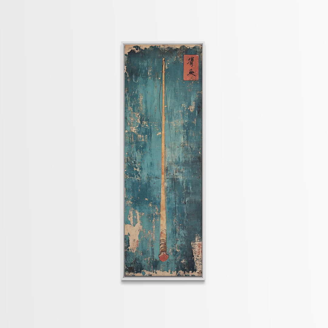 Minimal Oar Paddle Wall Art, Nautical Canvas Print, Lake House Decor, Coastal Wall Decor, Rustic Blue Maritime Art, Gift For Him