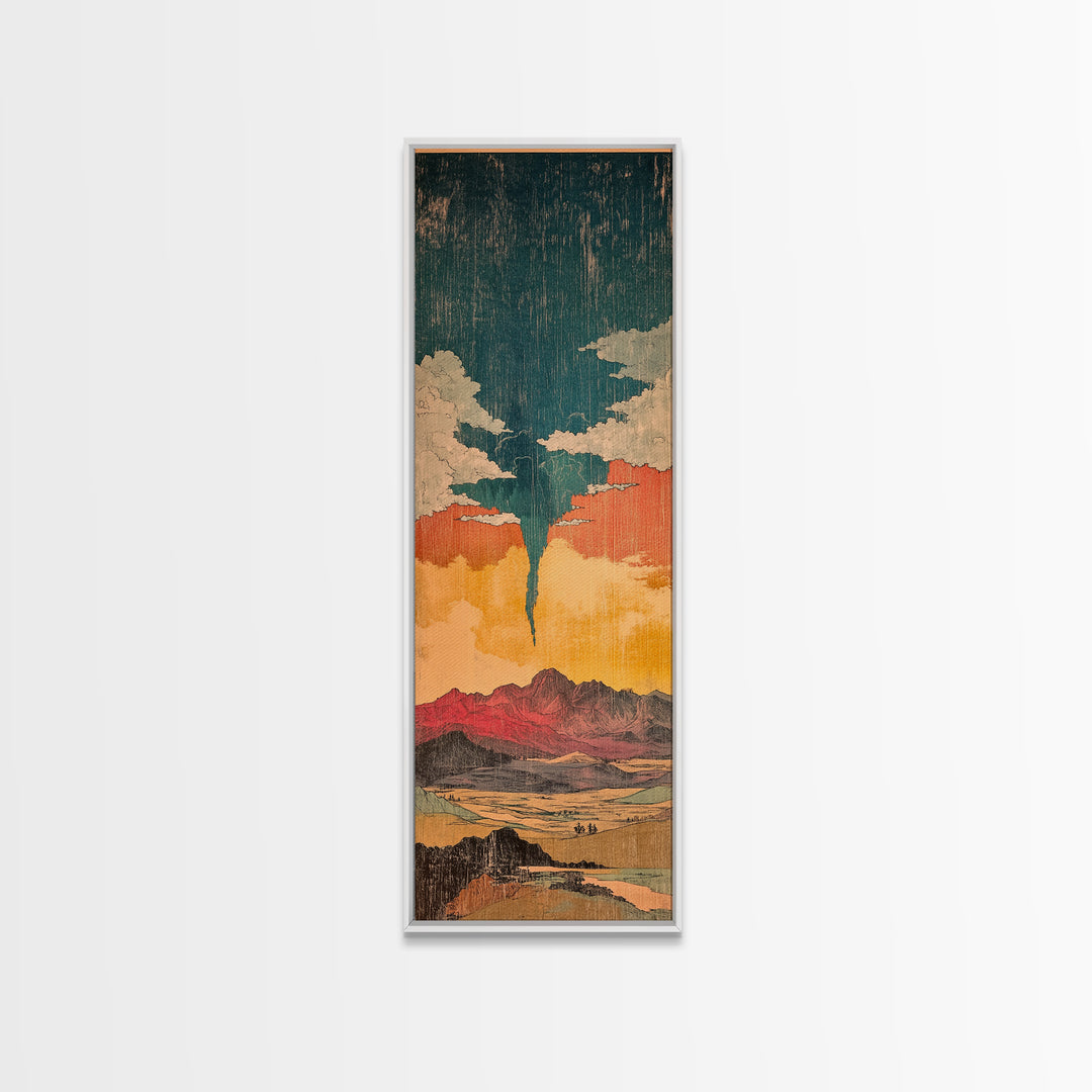 Surreal Desert Tornado Wall Art, Southwestern Landscape Canvas, Stormy Sky Print, Modern Rustic Decor For Living Room Home Decor