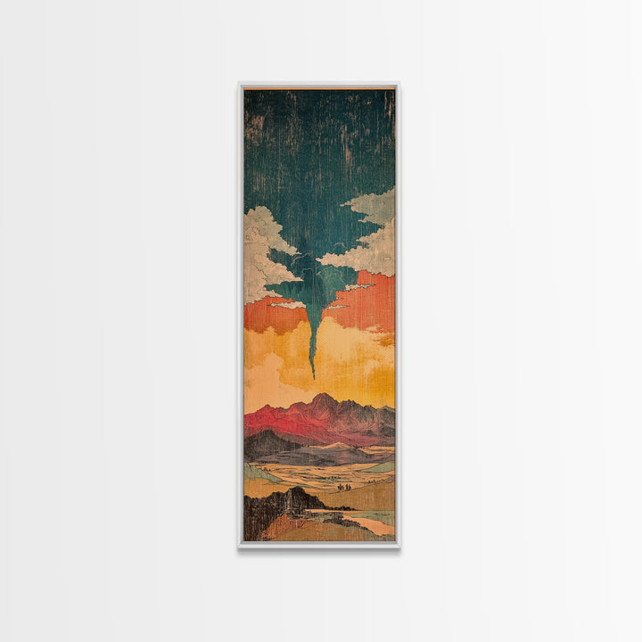Surreal Desert Tornado Wall Art, Southwestern Landscape Canvas, Stormy Sky Print, Modern Rustic Decor For Living Room Home Decor
