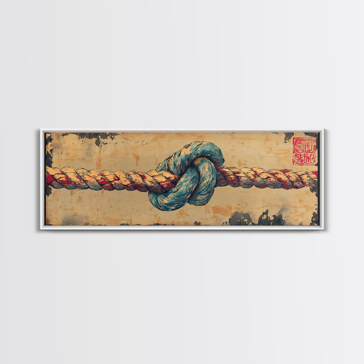 Nautical Rope Knot Wall Art, Coastal Canvas Print, Maritime Decor, Beach House Art, Rustic Ocean Gift For Him, Man Cave Decor