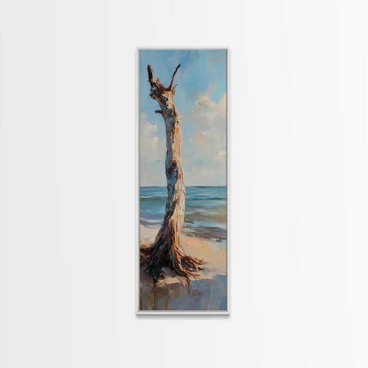 Weathered Driftwood By Ocean Wall Art, Beach House Decor, Coastal Landscape Print, Seascape Art, Nautical Ocean Gift For Her