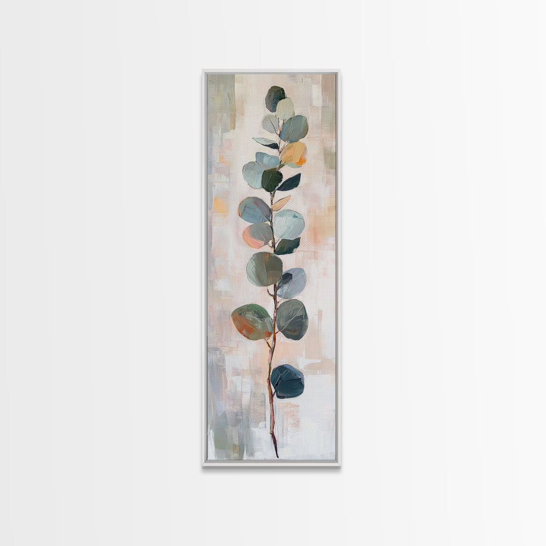 Minimal Eucalyptus Branch Botanical Wall Art, Sage Green Wall Decor, Neutral Botanical Art Print, Modern Farmhouse Home Decor