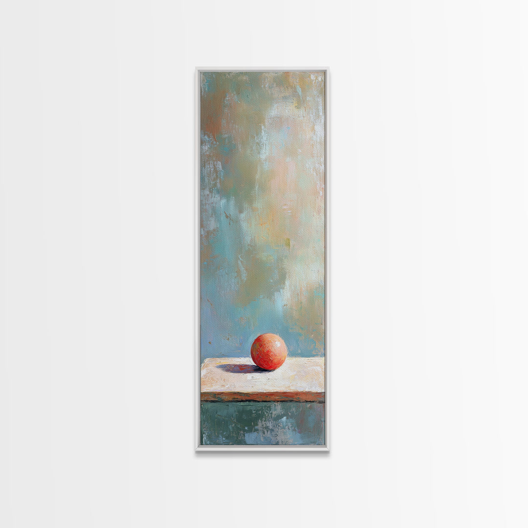 Single Red Apple On Weathered Table Canvas Print, Minimalist Wall Art, Modern Kitchen Decor, Still Life Art Print, Housewarming Gift