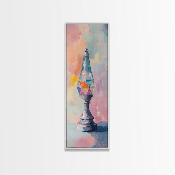 Colorful Crystal Prism Lamp Wall Art, Abstract Glass Still Life Canvas Print, Dopamine Decor, Modern Eclectic Living Room Art