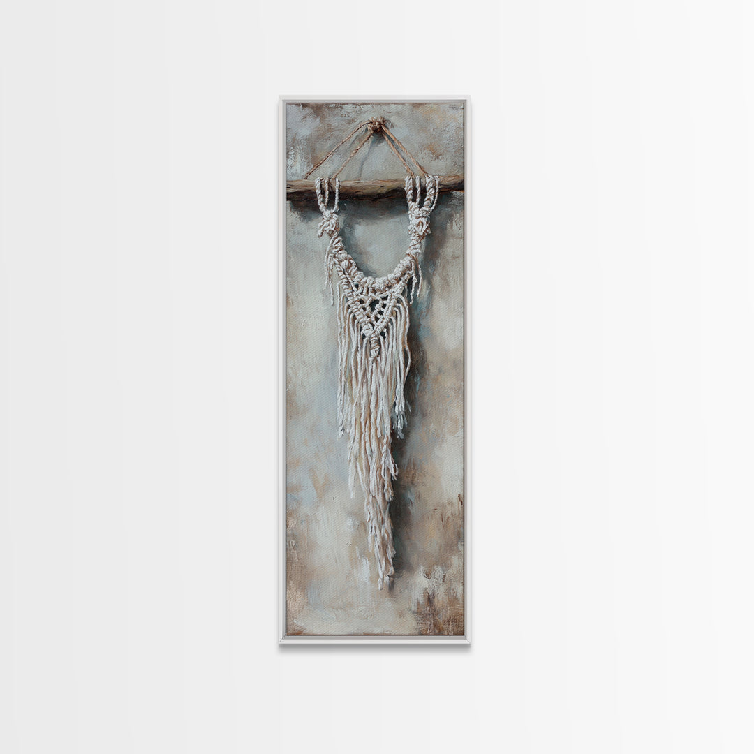 White Macrame Wall Hanging Wall Art, Boho Wall Decor, Neutral Home Decor, Textured Wall Art, Rustic Apartment Decor Gift