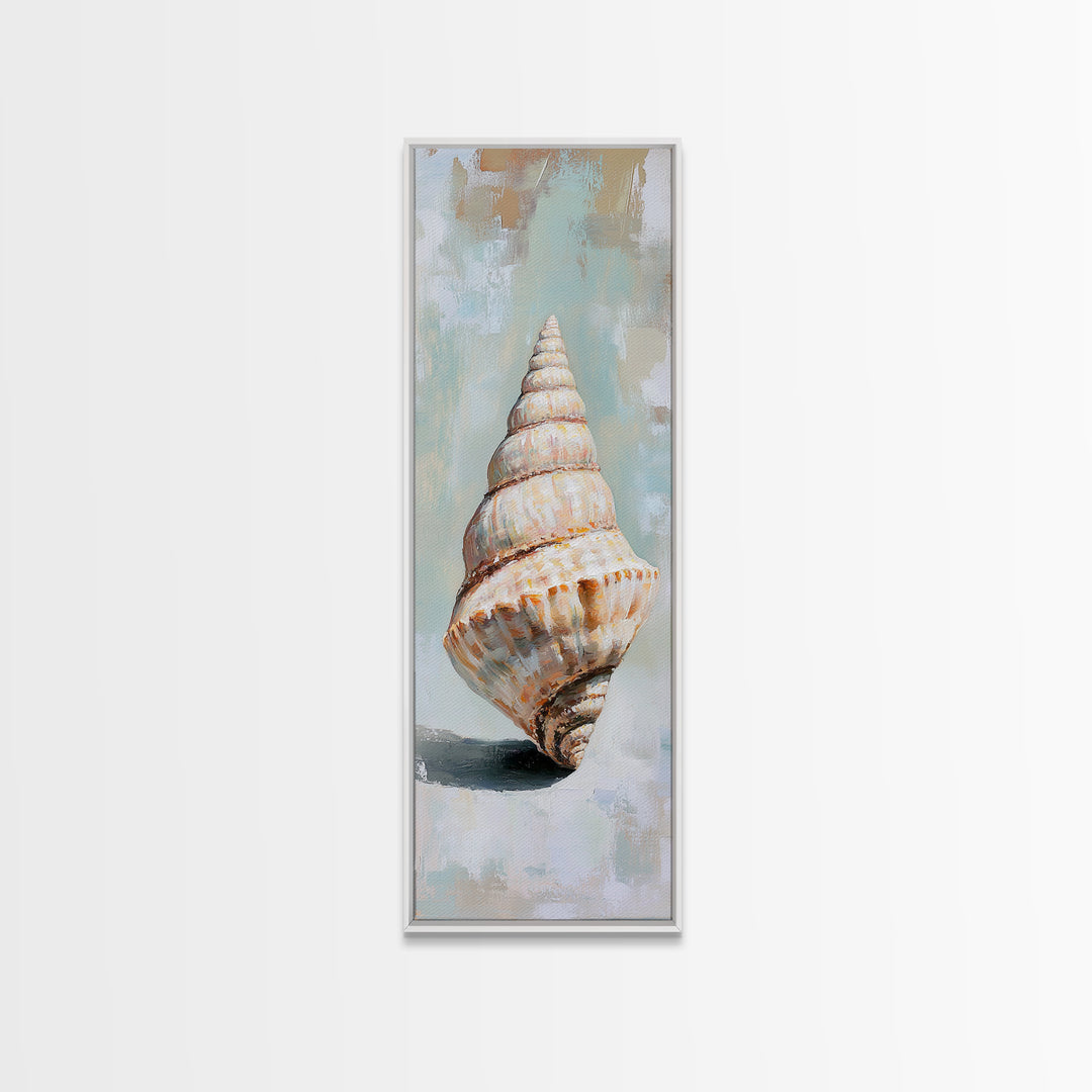 Large Spiral Seashell Canvas Print, Coastal Wall Decor, Beach House Decor, Nautical Ocean Art, Neutral Bathroom Decor, Seaside Art