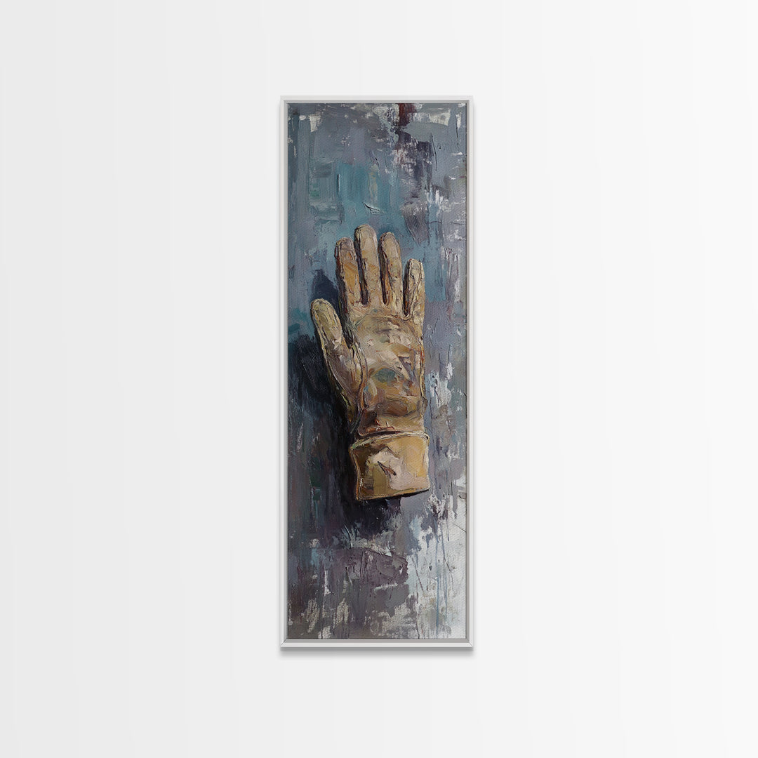 Weathered Work Glove Still Life Canvas Print, Industrial Wall Art, Rustic Garage Decor, Masculine Office Decor, Gift For Him