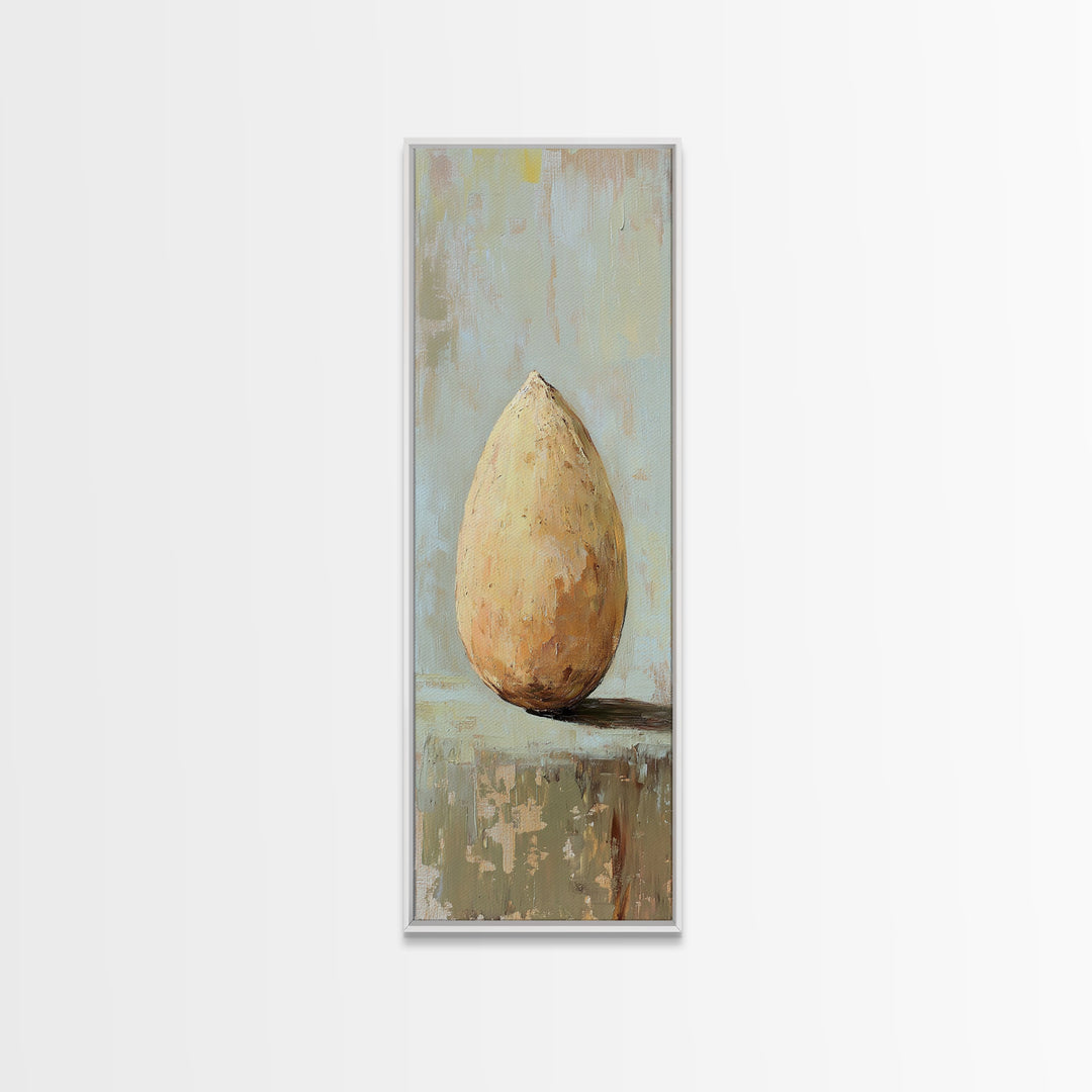 Textured Golden Pear Still Life Wall Art, Neutral Rustic Canvas Print For Kitchen Decor, Farmhouse Home Decor, Gift For Her