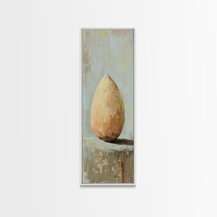 Textured Golden Pear Still Life Wall Art, Neutral Rustic Canvas Print For Kitchen Decor, Farmhouse Home Decor, Gift For Her