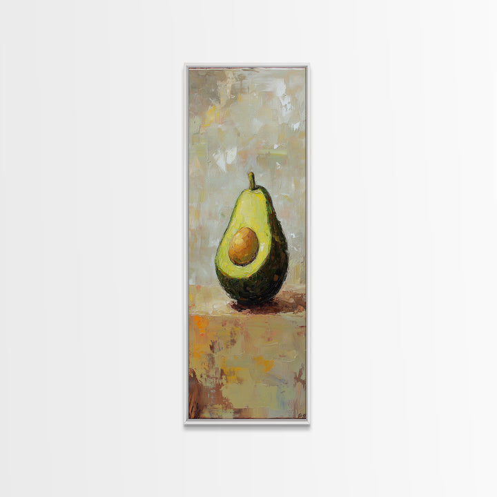 Avocado Half Still Life Canvas Print, Kitchen Wall Art, Foodie Home Decor, Rustic Kitchen Decor, Gift For Food Lover, Dining Room Decor