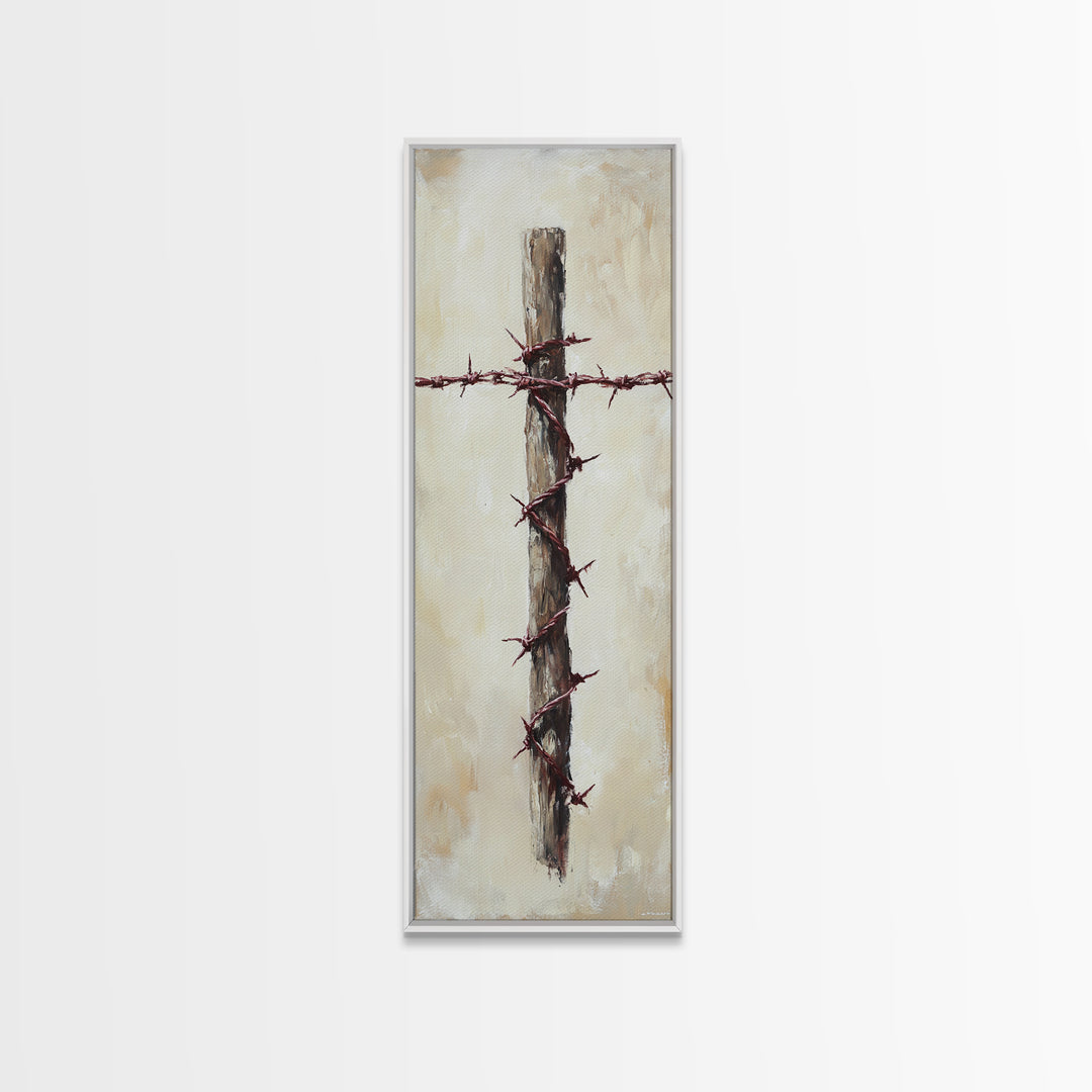 Rustic Barbed Wire Fence Canvas Print, Farmhouse Wall Art, Western Decor, Ranch Home Decor, Spiritual Wall Decor, Country Wall Decor