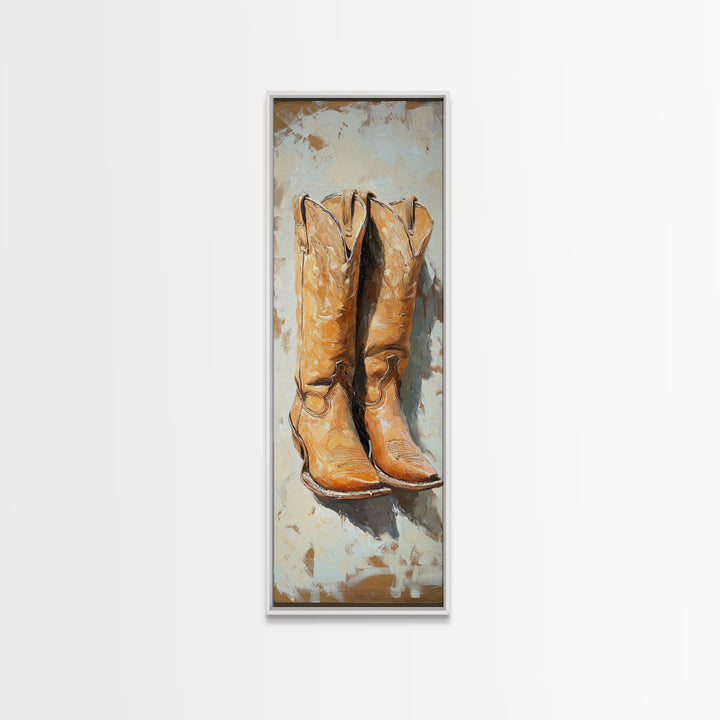 Weathered Cowboy Boots Canvas Print, Western Wall Art, Rustic Ranch Decor, Country Home Decor, Cowgirl Farmhouse Artwork, Gift For Him