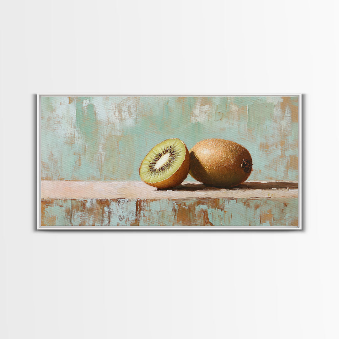 Fresh Kiwi Fruit Still Life Wall Art, Modern Kitchen Decor Canvas, Foodie Gift, Fruit Art Print, Dining Room Decor, Wall Decor
