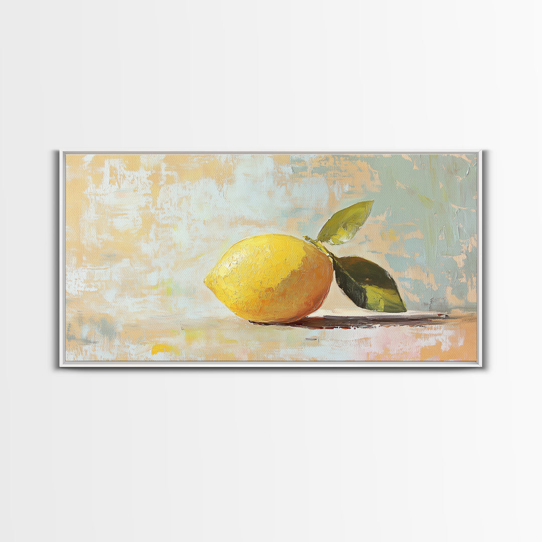 Bright Lemon Still Life Canvas Print, Kitchen Wall Art, Mediterranean Decor, Fruit Art Print, Summer Home Decor, Housewarming Gift