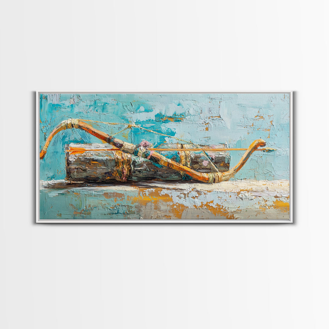 Rustic Bow And Arrow Still Life Wall Art, Western Decor Canvas Print, Cabin Wall Decor, Gift For Archery Lover, Man Cave Decor