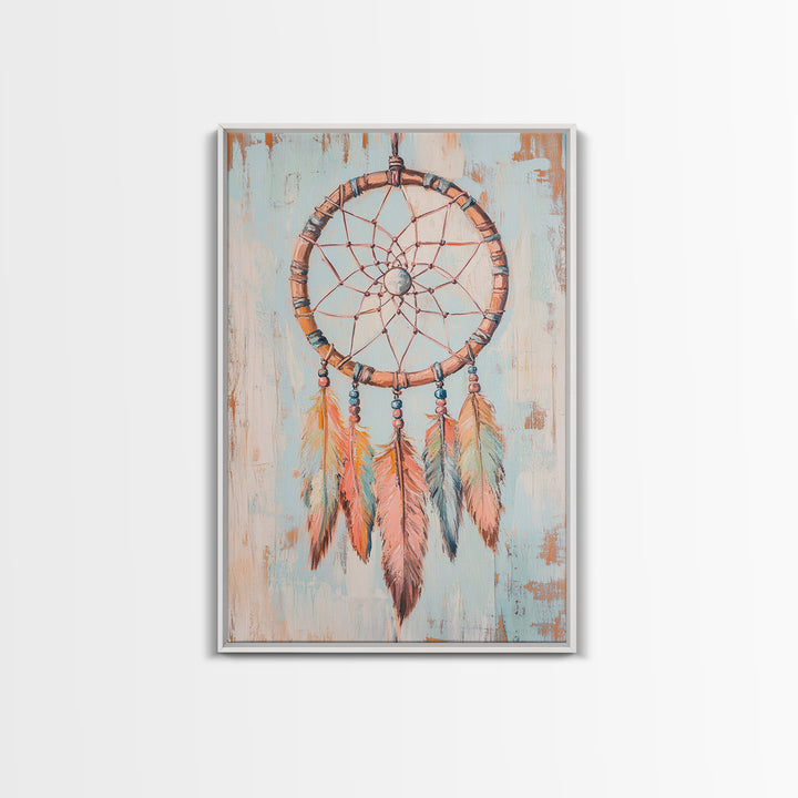 Boho Dreamcatcher Feathers Wall Art, Southwestern Canvas Print, Spiritual Home Decor, Nursery Wall Decor, Unique Gift Idea