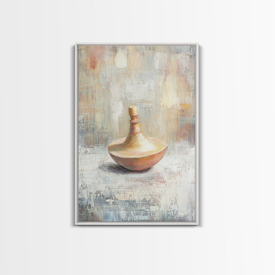 Minimal Spinning Top Still Life Canvas Print, Neutral Wall Art, Wabi Sabi Decor, Modern Minimalist Art Print For Office Decor