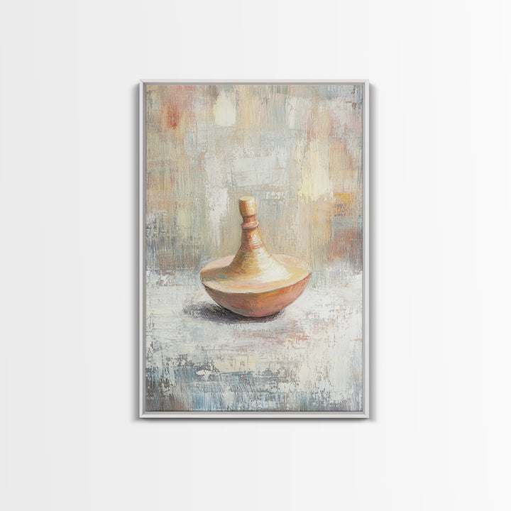 Minimal Spinning Top Still Life Canvas Print, Neutral Wall Art, Wabi Sabi Decor, Modern Minimalist Art Print For Office Decor