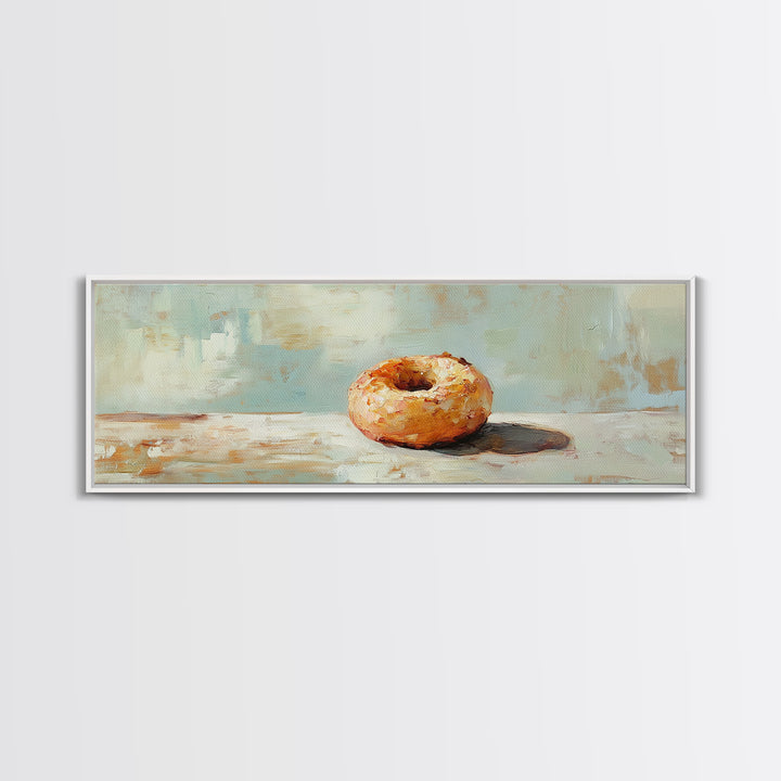 Toasted Bagel Still Life Wall Art, Modern Kitchen Decor, Foodie Gift, Neutral Dining Room Print, Rustic Cafe Poster, Home Decor