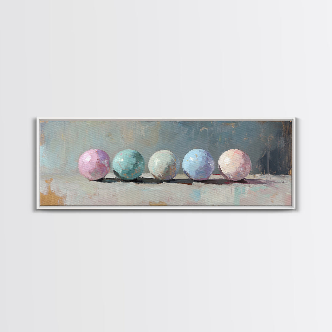 Soft Pastel Spheres Minimalist Wall Art, Abstract Canvas Print, Calming Bedroom Decor, Modern Neutral Home Decor Gift Idea