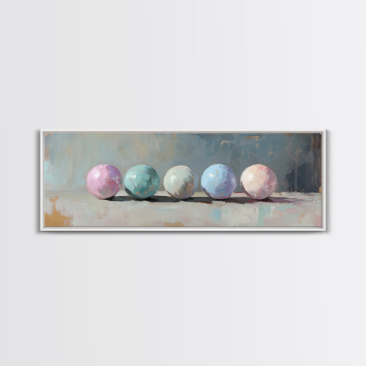 Soft Pastel Spheres Minimalist Wall Art, Abstract Canvas Print, Calming Bedroom Decor, Modern Neutral Home Decor Gift Idea