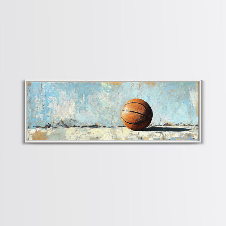 Basketball Canvas Print, Minimal Sports Wall Art, Boys Room Decor, Game Room Art, Gift For Him, Modern Man Cave Decor, Office Decor