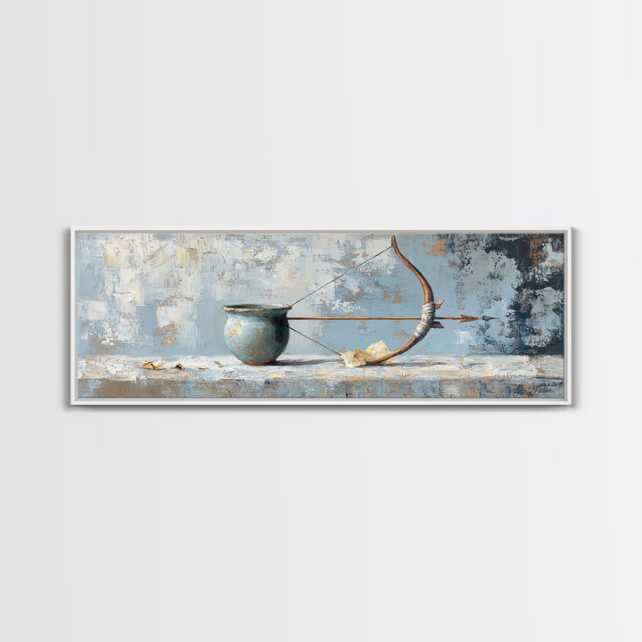 Rustic Bow And Arrow Still Life Wall Art, Archery Decor, Southwestern Wall Decor, Hunting Gift For Him, Masculine Office Decor