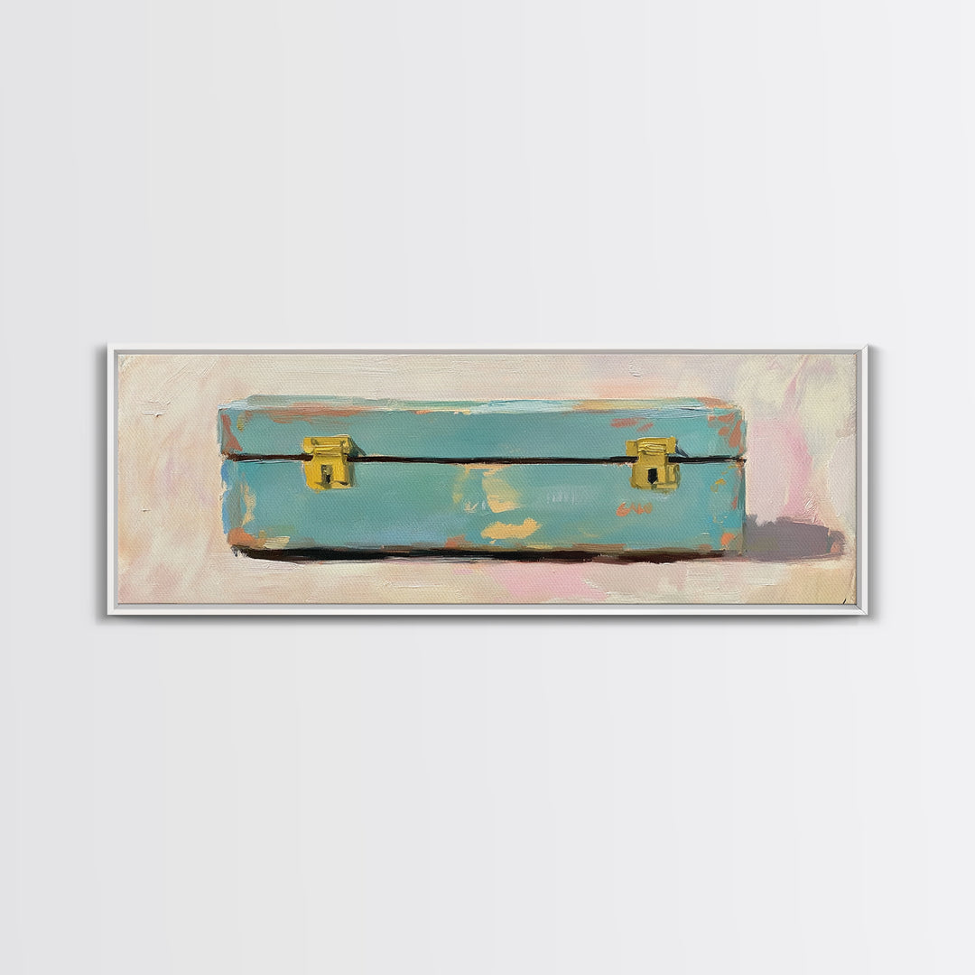 Weathered Blue Tool Box Canvas Print, Rustic Wall Art, Industrial Decor, Garage Wall Decor, Man Cave Decor, Gift For Him