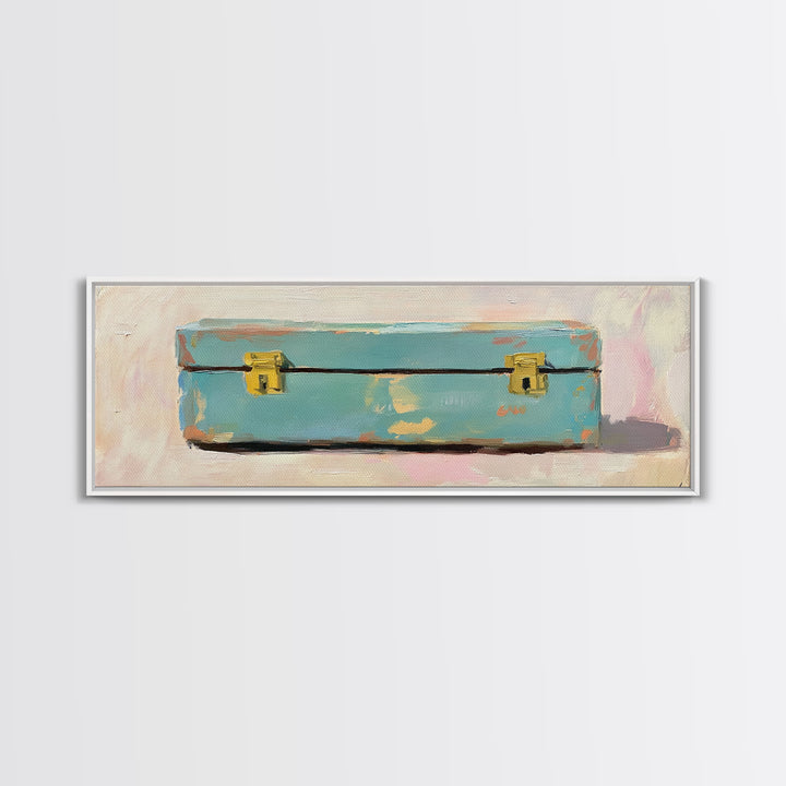 Weathered Blue Tool Box Canvas Print, Rustic Wall Art, Industrial Decor, Garage Wall Decor, Man Cave Decor, Gift For Him