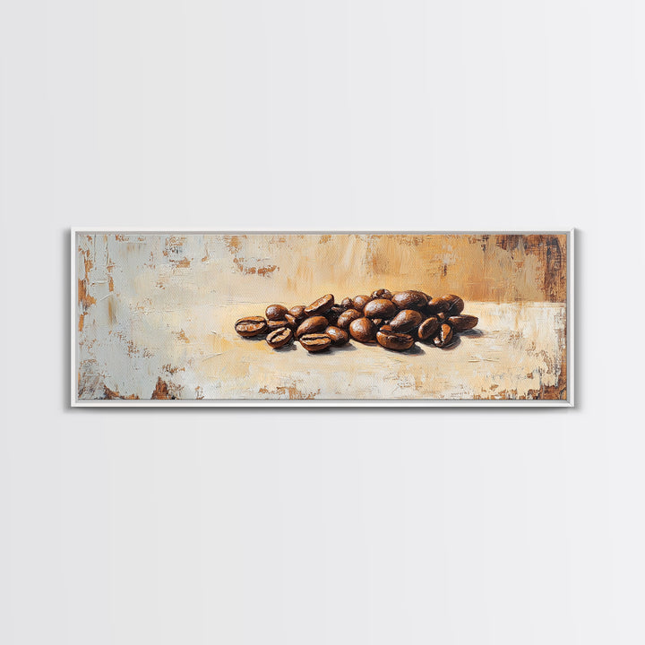 Roasted Coffee Beans Still Life Canvas Print, Coffee Bar Wall Art, Kitchen Decor, Rustic Home Decor, Gift For Coffee Lover