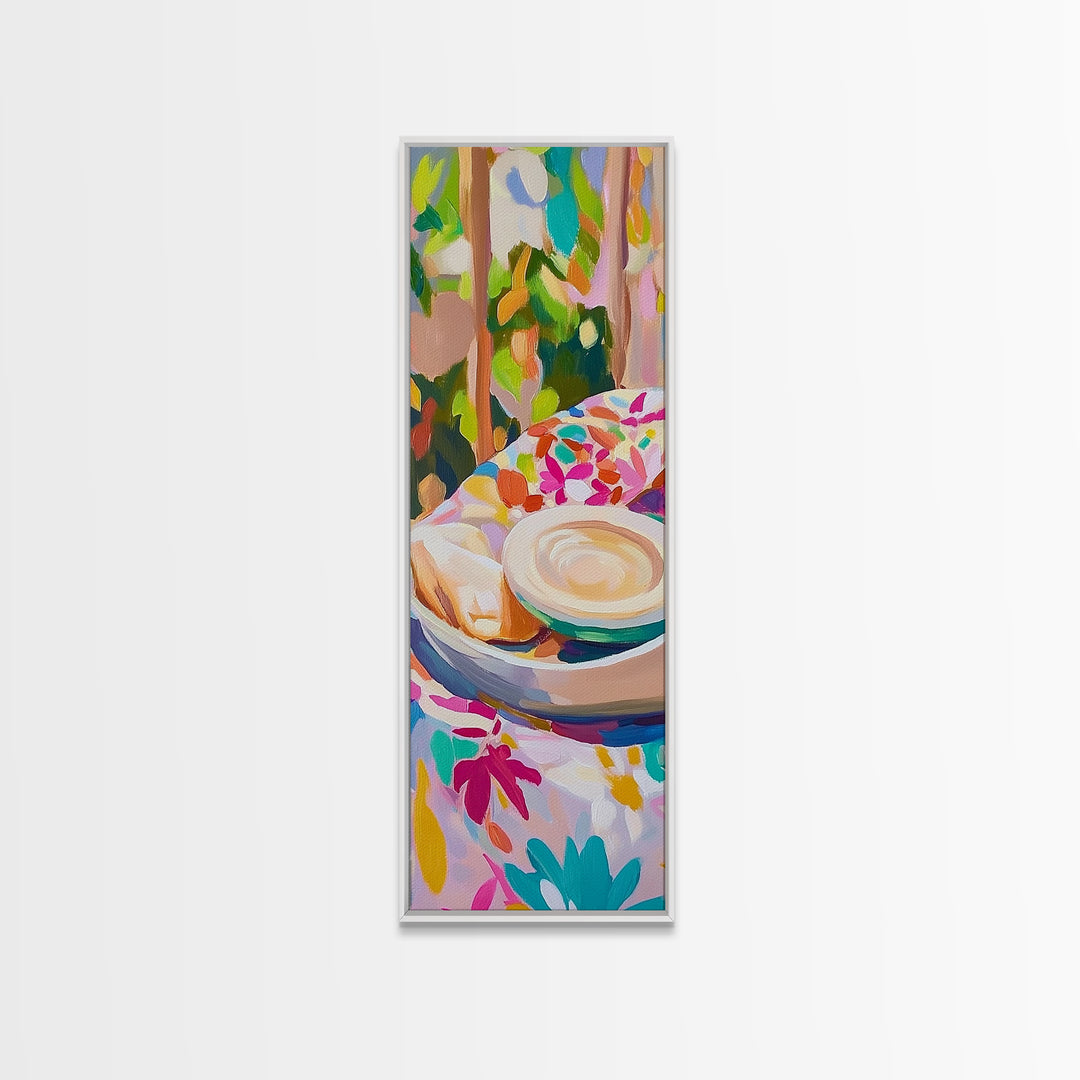 Croissant And Latte Cafe Breakfast Wall Art, French Bakery Print, Coffee Shop Decor, Kitchen Wall Art, Cozy Home Decor, Gift For Her
