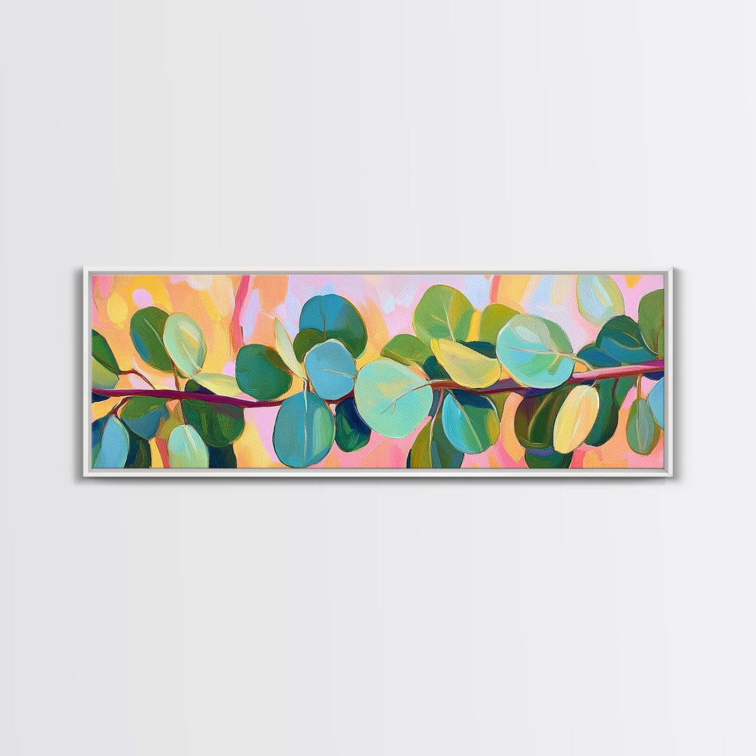 Fresh Eucalyptus Branch Wall Art, Botanical Canvas Print, Green Nature Decor, Minimalist Living Room Wall Decor Gift For Her