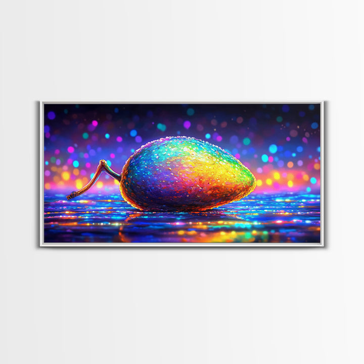 Rainbow Computer Mouse Wall Art, Neon Tech Canvas Print, Gamer Room Decor, Cyberpunk Office Art Gift For Programmers Home Decor
