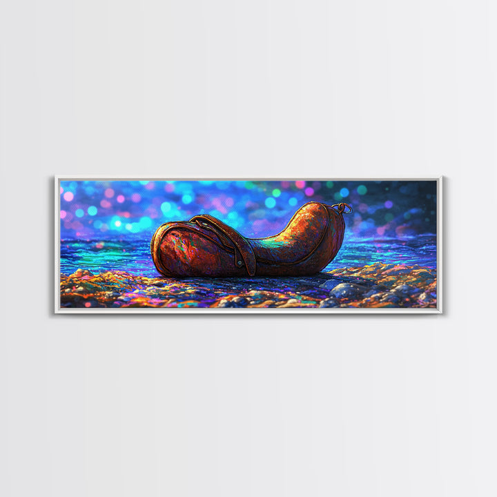 Weathered Leather Pouch By Blue Water Canvas Print, Rustic Wall Art, Western Decor, Coastal Wall Decor, Unique Gift For Him