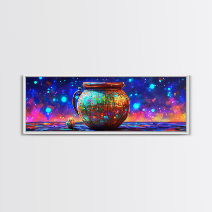 Rustic Copper Cauldron Under Stars Wall Art, Magical Celestial Decor, Whimsical Art Print, Witchy Decor, Cozy Home Decor