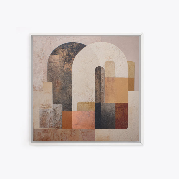 Neutral Abstract Arches Framed Canvas Print, Above Bed Art, Above Bed Decor, Bedroom Decor, Abstract Art, Serenity, ABA-1x1-100