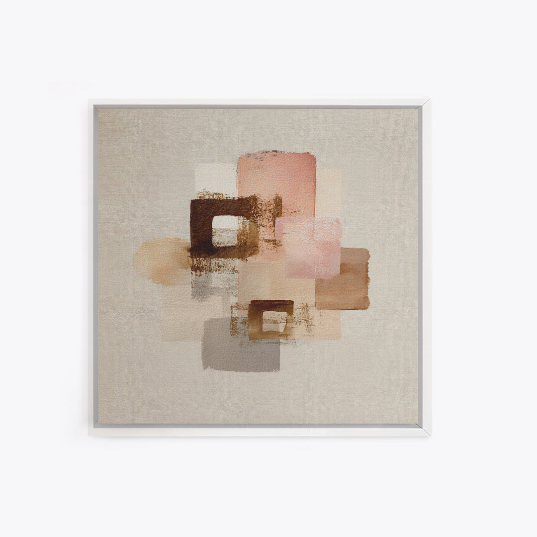 Japandi Ink Shapes Canvas Print, Above Bed Art, Whimsical Decor, Bedroom Decor, Abstract Art, Serenity, Bedroom Wall Decor, ABA-1x1-18