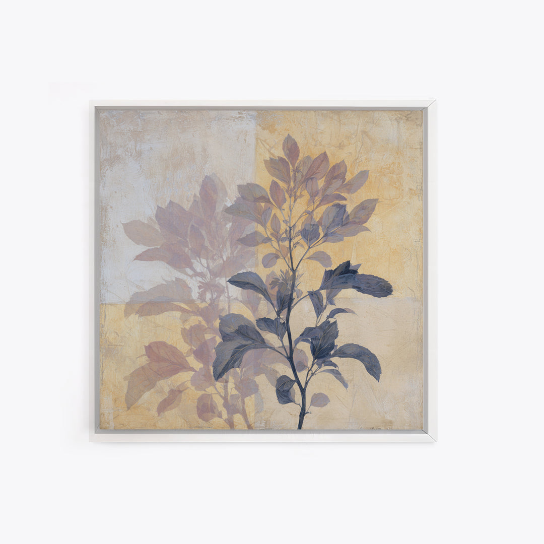 Tonal Botanical Shadows on Plaster Surface Canvas Print, Above Bed Art, Original Art, Bedroom Decor, Fine Art, Serenity, ABA-1x1-23